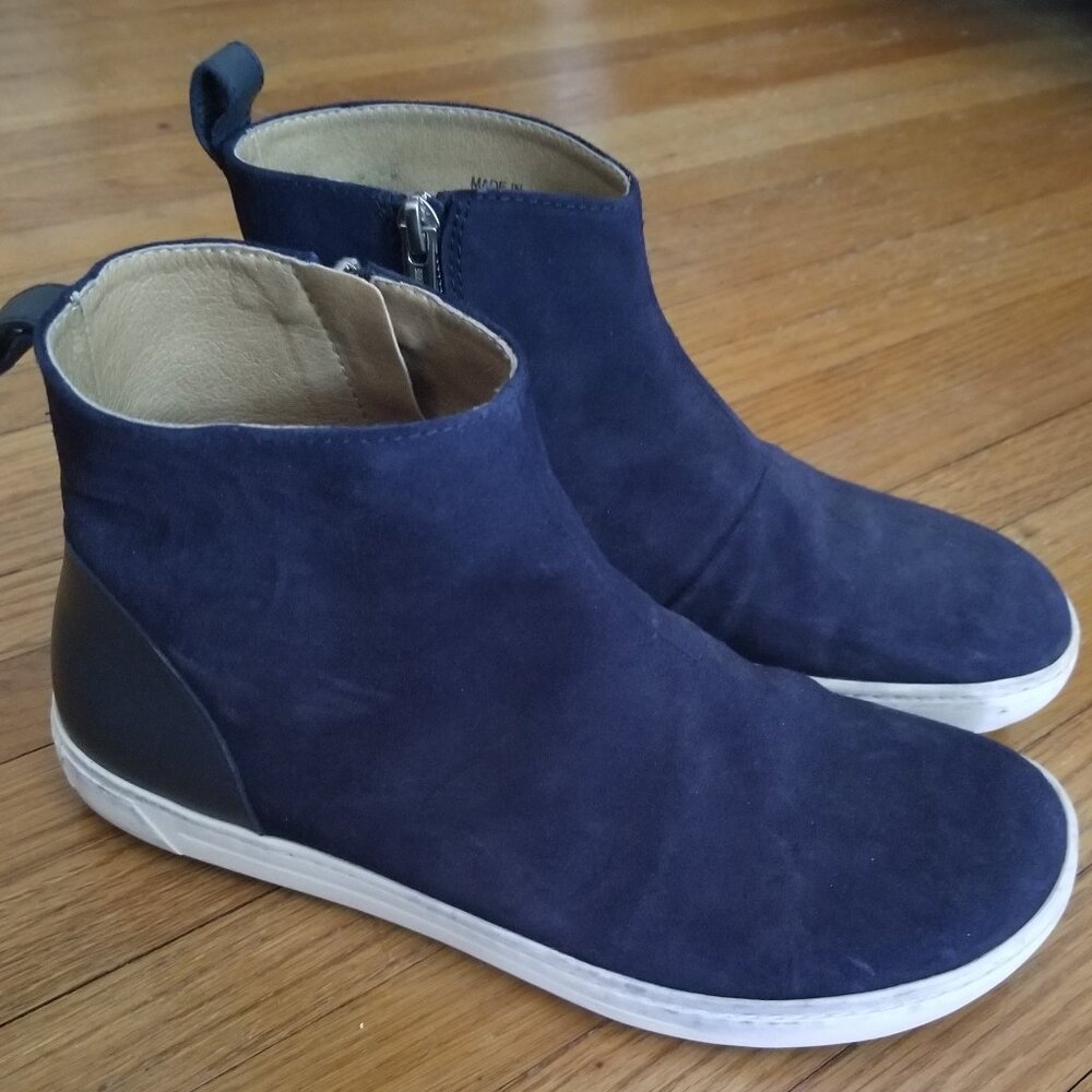 EUC Sz 38 Birkenstock Navy Blue Ankle Boots